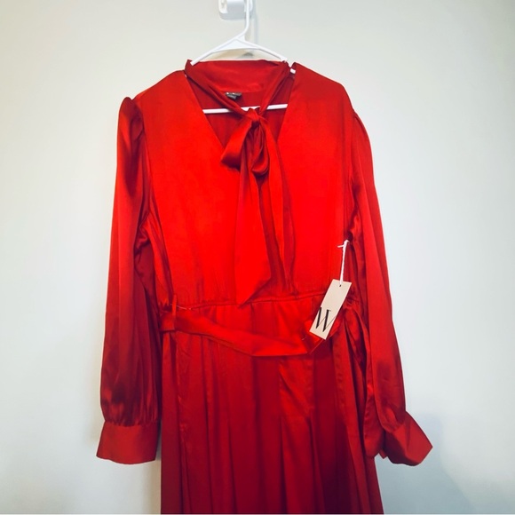 Worthington Scarlet Midi Dress with Tie-Neck | NWT - Picture 6 of 10